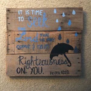 umbrella bible verse pallet art